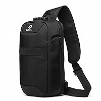 OZUKO Anti Theft crossbody Sling Bag for Men, Waterproof Chest Daypack with USB Charging Port & Adjustable Strap for Daily