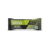 Vega Sport Protein Bar, Crispy Mint Chocolate, 1 Count, Vegan, Gluten Free, Vegetarian, Post Workout