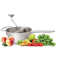 HIC Harold Import Co. Food Mill Sauce Maker and Baby Food Strainer, 4 Interchangeable Disc Blades, 18/8 Stainless Steel, 2 quart