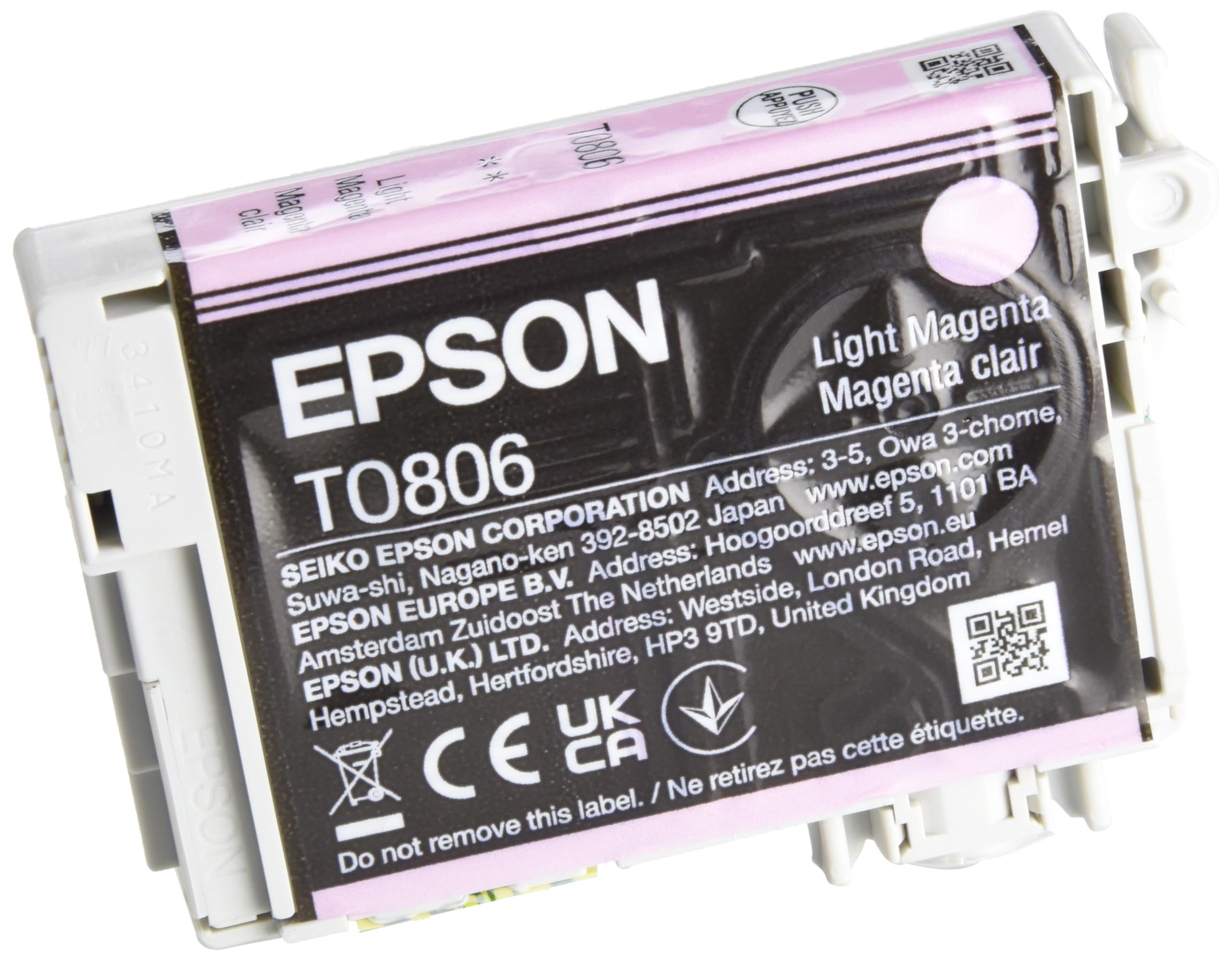 Epson Original C13T08064011 T0806 Light Magenta Ink Cart, Genuine