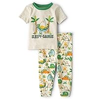 The Children's Place Baby Boys' Short Sleeve Top and Pants 2 Piece Pajama Sets