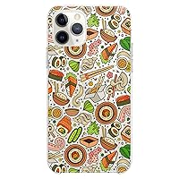 TPU Case Compatible with iPhone 15 14 13 12 11 Pro Max Plus Mini Xs Xr X 8+ 7 6 5 SE Sushi Seafood Slim fit Colorful Flexible Silicone Green Cute Tasty Design Kitchen Orange Print Clear Pasta