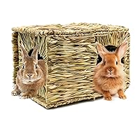 Foldable & Warm Bunny Hideout Hut Cave for Guinea Pig Rabbit Chinchilla Hamster Cage Accessories Grey HERCOCCI Extra Large Rabbit Bed House 