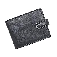 Men's Italian Leather Designer Wallet Passcase In Presentation Box 12 x 9.8 cm Black/Brown