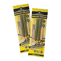 King Palm Slim Size Cones - 2 Cones per Pack, 2 Packs - Organic Pre Rolled Cones - King Palm All Natural Pre Rolls - (Banana Cream)