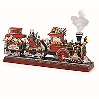 Mr. Christmas Animated Musical Santa's Train Express with Working Smokestack, 16.5 Inch, Red