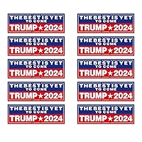 Trump Sticker 10PCS, Self-Adhesive Trrump 2024 Stickers Repeatable USA Flag Decals Waterproof Vinyl Stickers Presidential Campaign for Windows Cars Trucks