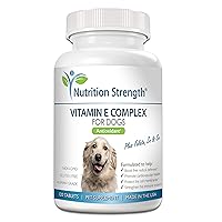 Vitamin E for Dogs, Promote Cardiovascular Health, Support Cell Membranes, Vitamin E Complex to Boost Dog Immune System Plus Zinc, Selenium, Folate, Salmon Oil, 120 Chewable Tablets
