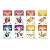 Nature's Turn Freeze-Dried Fruit Snacks, Very Berry and Mixed Tropical Crisps, Pack of 8 (1.2 oz Each)