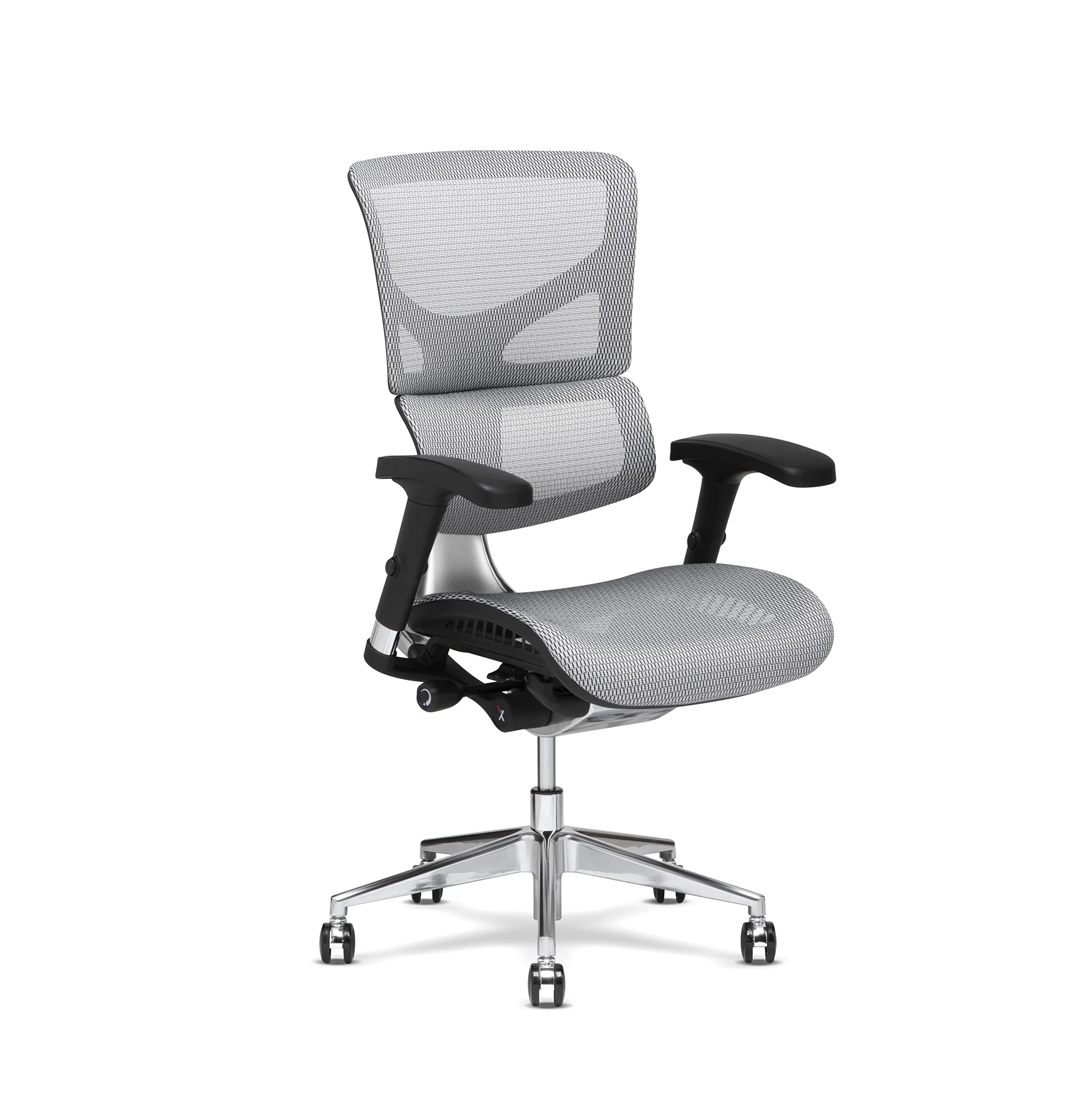 X-Chair X2 Management Task Chair, White K-Sport Mesh Fabric - Ergonomic Office Seat/Dynamic Variable Lumbar Support/Floating Recline/Highly Adjusta...