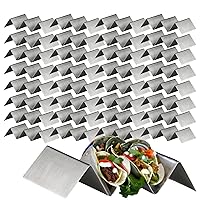 7600CV007 Stainless Steel Taco Holder, Metal Stands Hold 2-3 Tacos, Racks are Oven and Warmer Safe, Mexican Restaurant Foodservice Grade, 48 Pc