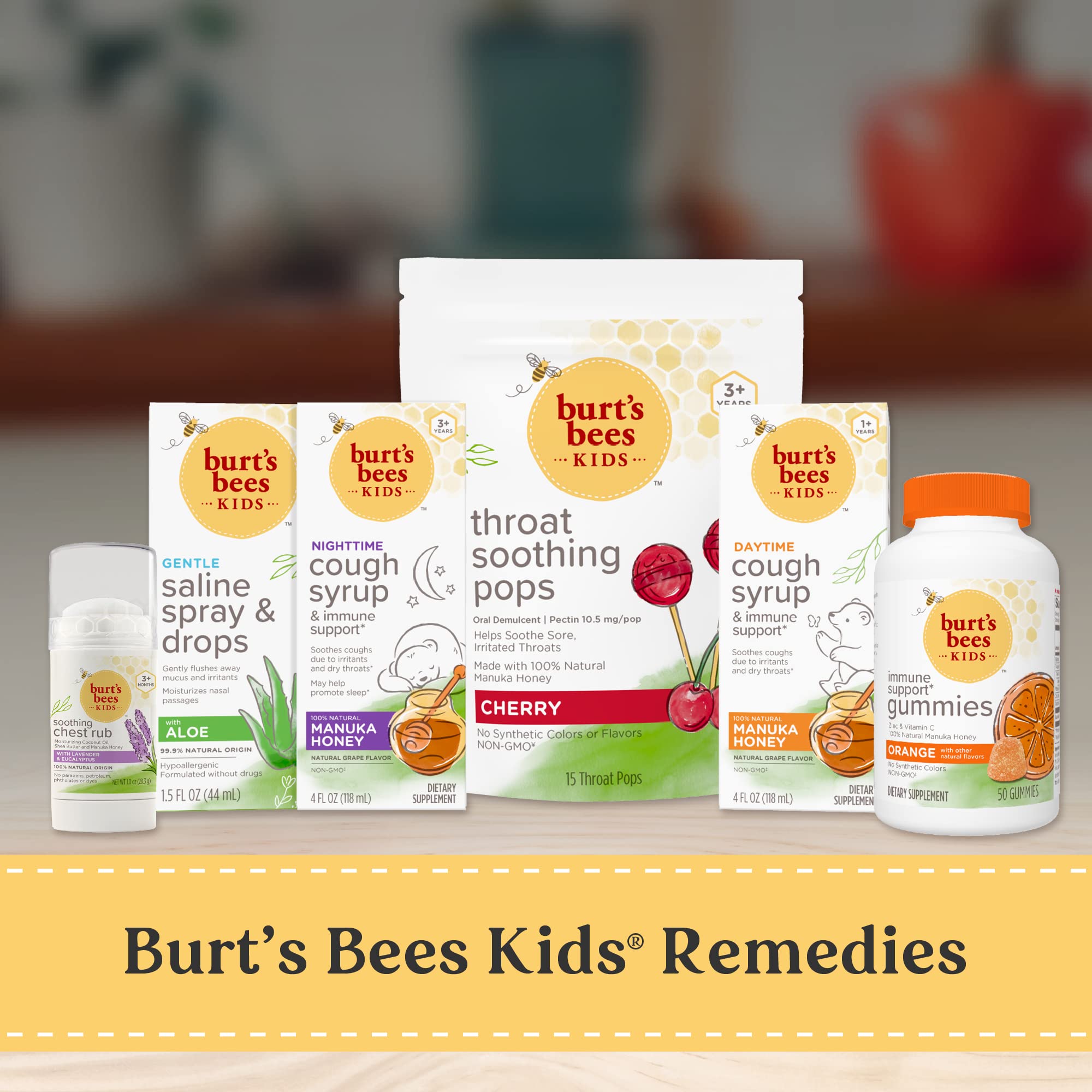 Burt's Bees Kids Throat Soothing Pops, Fruit Fusion, 15 Count