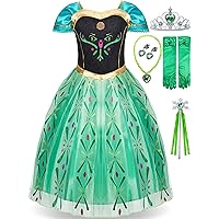 Funna Princess Costume for Toddler Girls Fancy Dress Green with Accessories