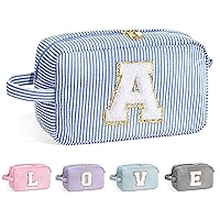 Gifts for Women - Birthday Gifts for Women Her Friend, Graduation Gifts, Personalized Mothers Day Gifts for Mom Grandma Wife, Teacher Appreciation Gifts, Monogram Initial Makeup Bag A