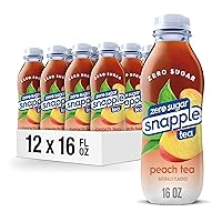 Zero Sugar Peach Tea, 16 fl oz recycled plastic bottle (Pack of 12)