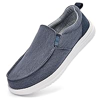 Mens Hands Free Slip-on Loafers Shoes Casual - Mens Boat Shoes Comfy Lightweight Canvas Non-Slip Sneakers Walking Shoes