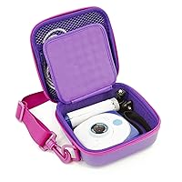 CASEMATIX Video Camera Travel Case Compatible with Little Tikes Tobi 2 Director's Camera, Tripod and Charging Cable - Camera Case with Shoulder Strap & Accessory Storage, Purple Travel Case Only