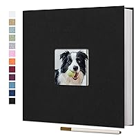 Large Photo Album Self Adhesive for 4x6 8x10 Pictures Linen Scrapbook Album DIY 60 Blank Pages with A Metallic Pen