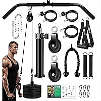 Home Gym Pulley System, Tricep Workout Pulley System for LAT Pulldown, Biceps Curl, Triceps, Shoulders, Back, Forearm Workout, Weight Cable Pulley System for Squat Rack, Garage