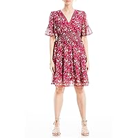 Max Studio Women's Sleeve Tiered Short Dress