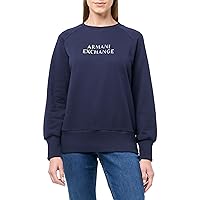 Emporio Armani Women's Metallic Logo Terry Crewneck Pullover Sweatshirt