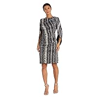 R&M Richards Womens Metallic Knee-Length Cocktail and Party Dress
