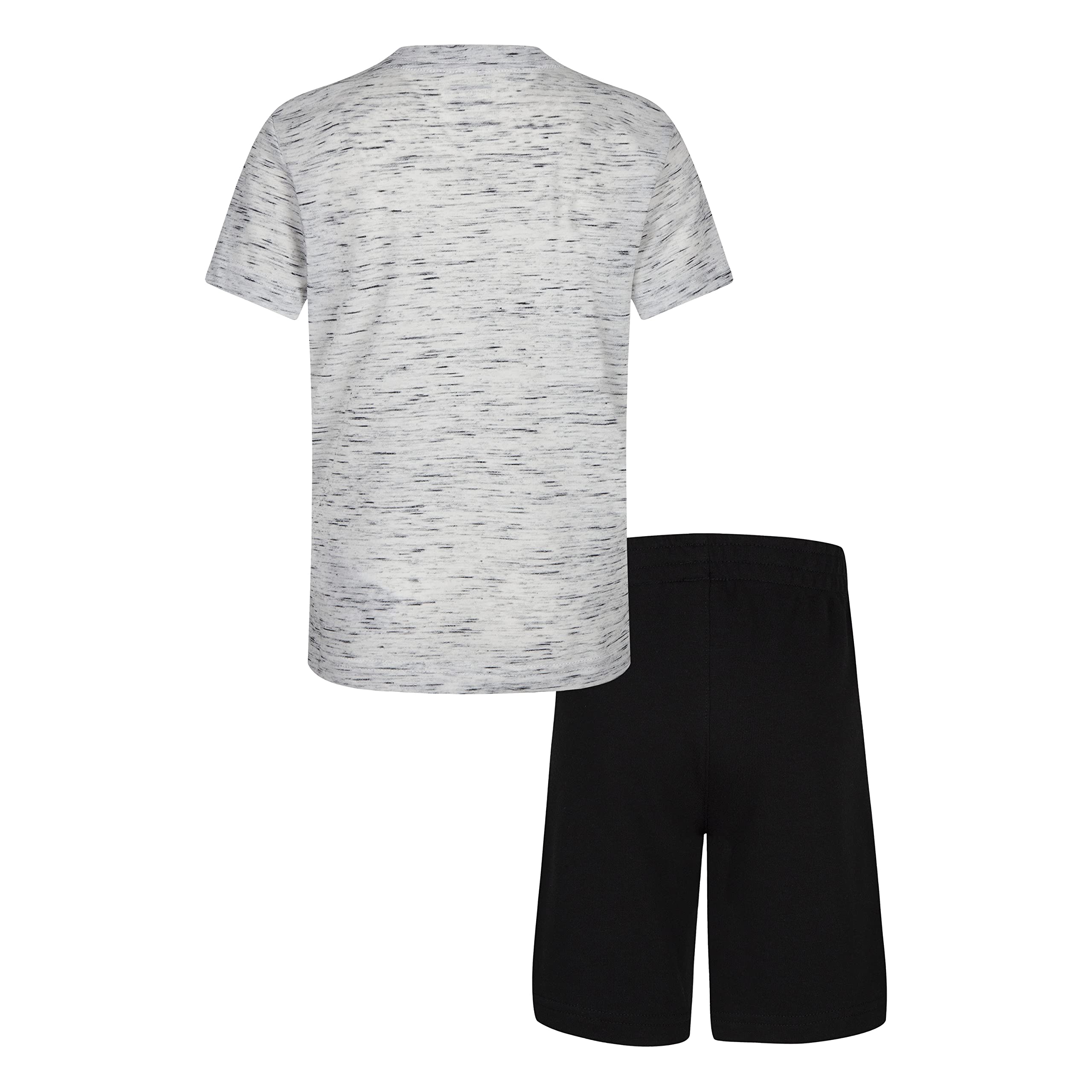 Hurley Boys T-shirt 2-piece Soft Basic T Shirt and Shorts 2 Piece Outfit Set, Black/White, 7 US