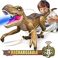 Dinosaur Toys for Boys Age 4-7 8-12, Rechargeable Jurassic Park Walking T-rex Toys with Mist Spray, Touch Sening, Light & Roar, Shaking Head, Tail Wagging, Rc Robot Dinosaur Gift for Boys Girls