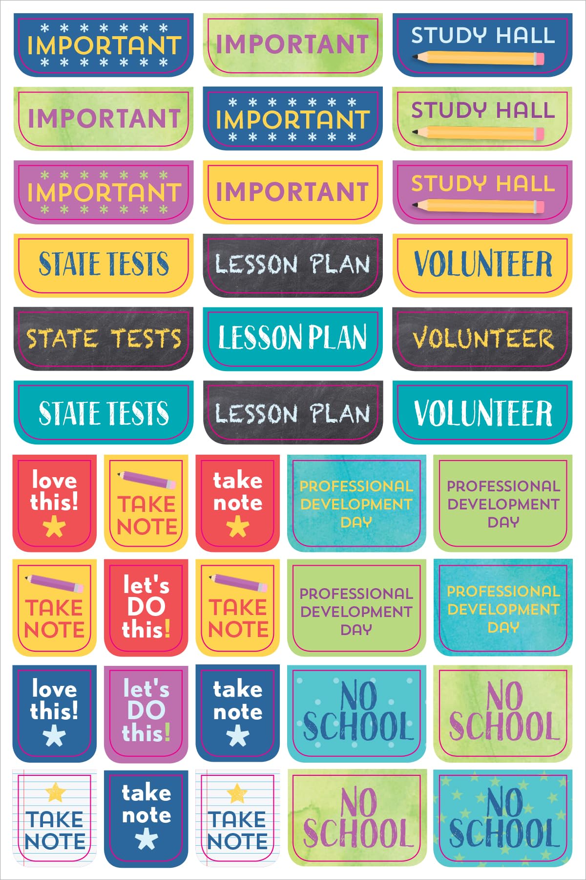 Essentials Teacher Planner Stickers (Set of 400 Stickers)
