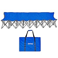 Trademark Innovations Portable 8-Seater with Back Sports Bench, Blue