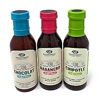 Brooksmade Gourmet Food's Sweet & Spicy Trio- are Organic BBQ Sauces with Brown Sugar and Red Wine Vinegar - GMO and Gluten Free Barbeque Sauce for meats & veggies.