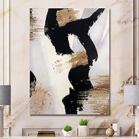 Design Art Designart Glam Collage II Modern & Contemporary Premium Canvas Wall Art - Black 30 in. wide x 40 in. high