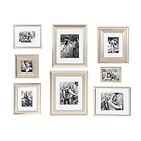 Kate and Laurel Odessa Gallery Wall 8 Piece Frame Set with Assorted Size Frames, Champagne Gold