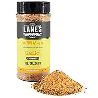 Lane's Garlic² Seasoning, All-Natural Garlic Powder Seasoning Rub, for Beef, Pork, Seafood, and Garlic Bread, No MSG, Made in USA, 10 Oz