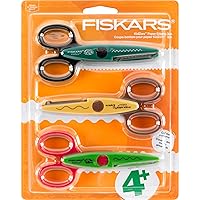 Fiskars Kidzors Paper Edgers Kids 4-7 Scissors for Crafting (3-Pack) - Scissors for Kids - Swamp Animal