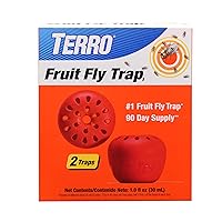 TERRO T2502 Ready-to-Use Indoor Fruit Fly Trap with Built in Window - 2 Traps + 90 day Lure Supply