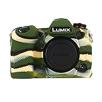 Camera Case for Panasonic LUMIX G9 - Protective Silicone DSLR Skin Cover, Detachable Cage, Shockproof, Dustproof (Army Green)