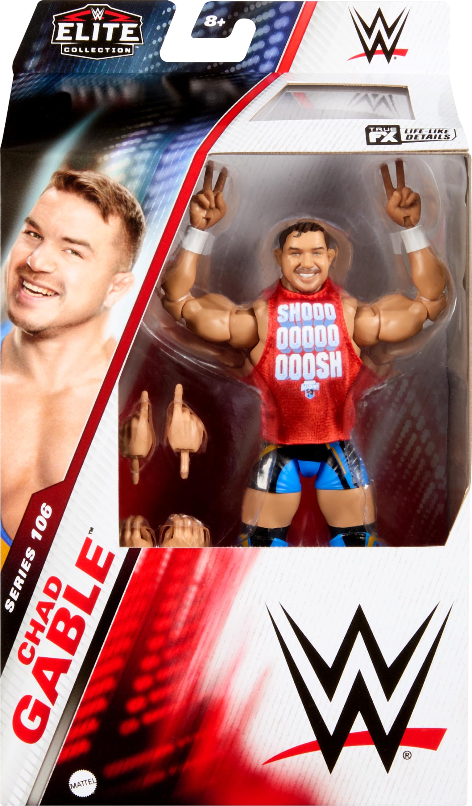 WWE Elite Action Figure & Accessories, 6-inch Collectible Chad Gable with 25 Articulation Points, Life-Like Look & Swappable Hands​​