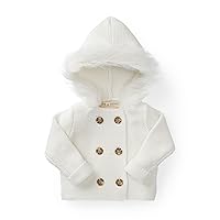 Hope & Henry Layette Baby Long Sleeve Button Front Hooded Sweater
