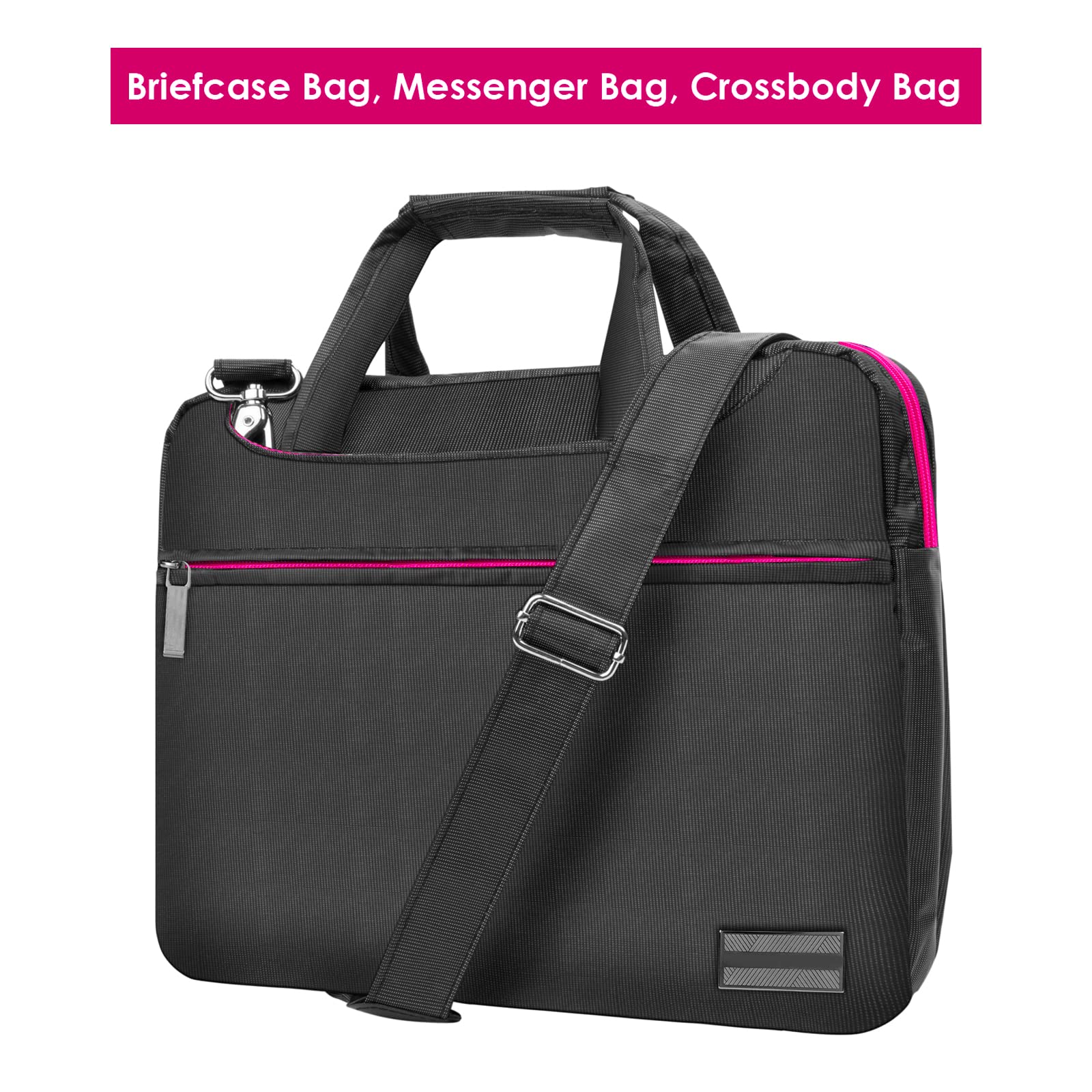 Slim Light 13inch Professional Briefcase Bag Crossbody Shoulder Case with Front Pocket, Hideaway Handle, Spacious Compartment