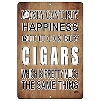 Rogue River Tactical Funny Sarcastic Metal Tin Sign Wall Decor Man Cave Bar Money Happiness Cigars