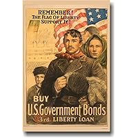 Remember the Flag of Liberty - Support It - Buy US Government Bonds - Vintage Reprint Poster