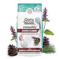 GuruNanda Tranquility Shower Steamers- Vaporizing Cedarwood & Patchouli Essential Oils Spa Aromatherapy - 10 Count