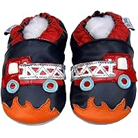 Soft Sole Leather Baby Shoes Boy Girl Infant Children Kid Toddler Boy First Walk Gift Firetruck Navy