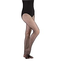 Body Wrappers Seamless Fishnet Tights, Black, 4-7