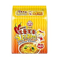[OTTOGI] Cheese Ramen Spicy Flavor, KOREAN STYLE INSTANT NOODLE, deliciously cheesy and spicy (111g) - 4 pack