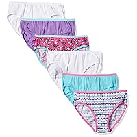 Hanes girls Cotton Tagless Low Rise Brief 6-Pack