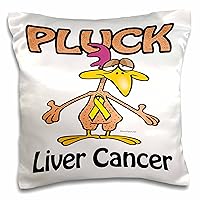3dRose Chicken Pluck Liver Cancer Awareness Ribbon Cause Design Pillow Case, 16 x 16