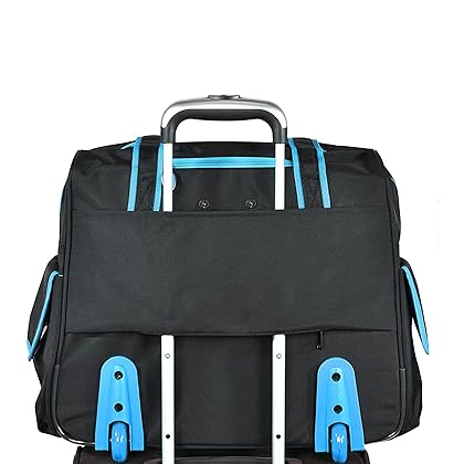 Olympia U.S.A. Deluxe Fashion Rolling Overnighter, Black/Blue, One Size