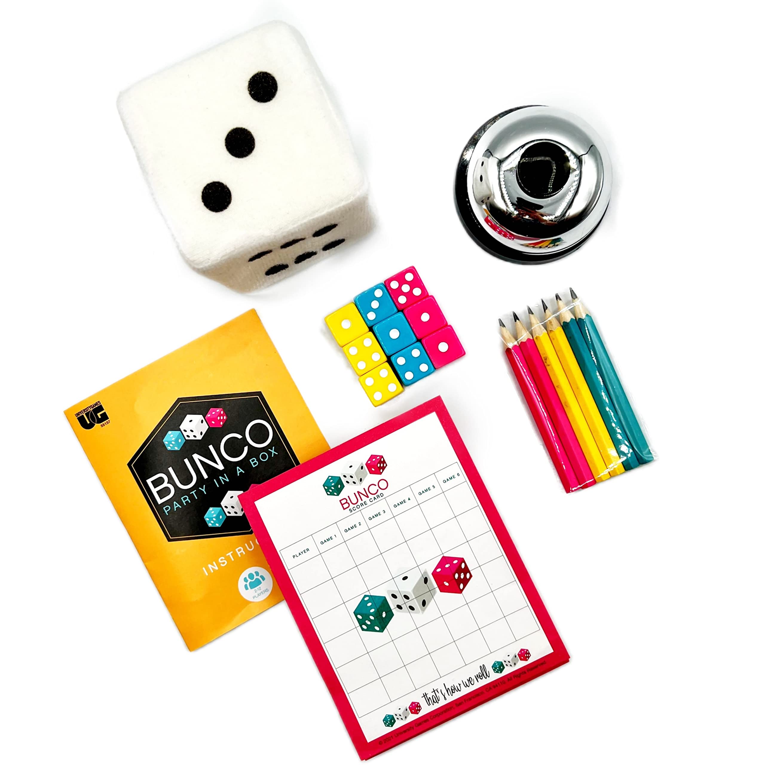 Bunco Party in a Box Game from University Games, for Ladies Night with The Girls, Complete with Fuzzy Die! for 2 to 12 Players Ages 8 and Up